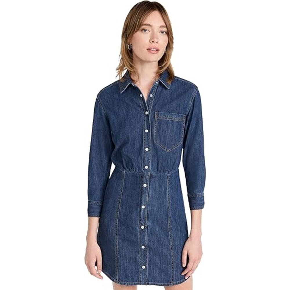 Veronica Beard Blue Denim Shirt Dress Women Cotton Button Front 2 - G005